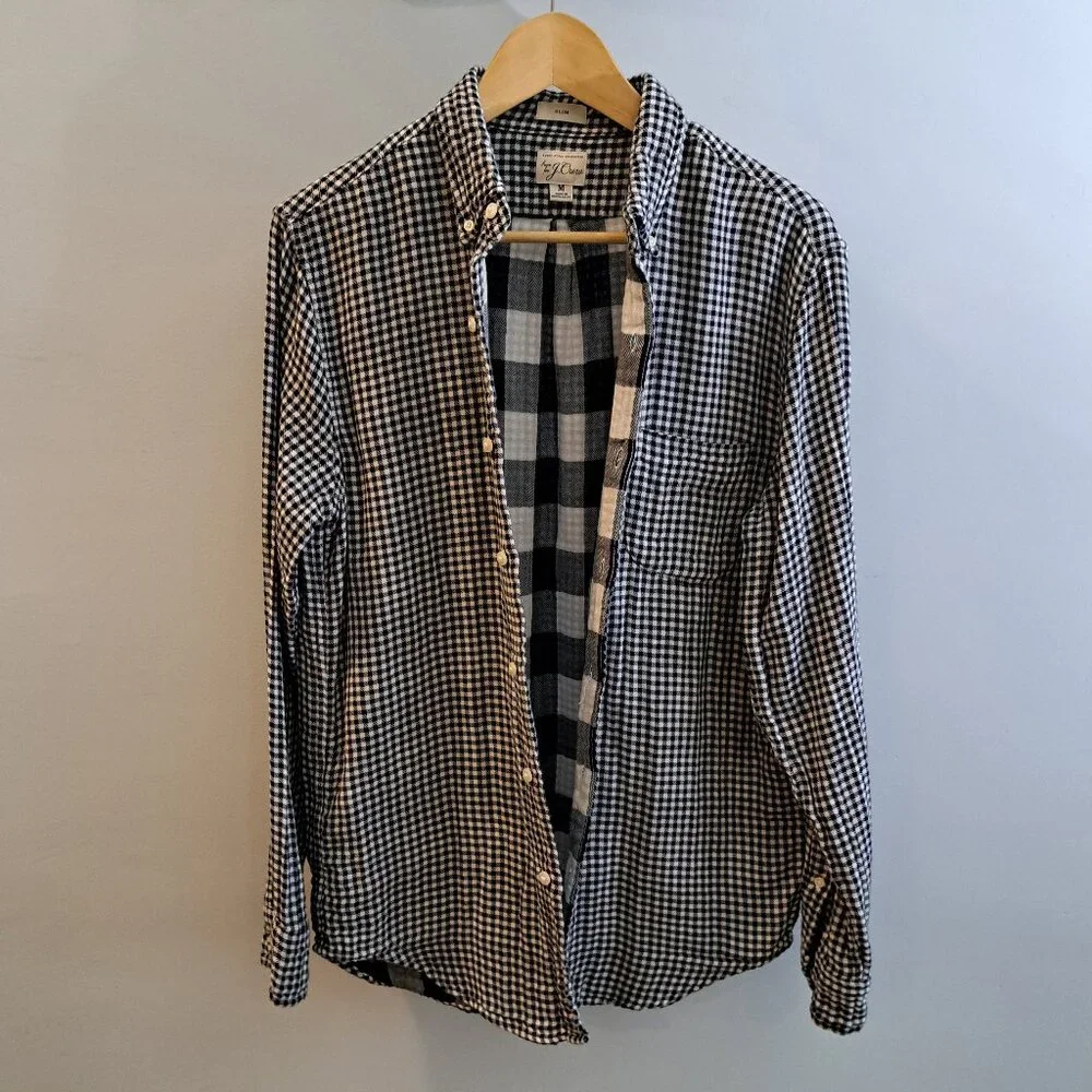 J. Crew Men's Medium Slim Fit Double-Weave Button Down Shirt Style #AY988 - Picture 6 of 15